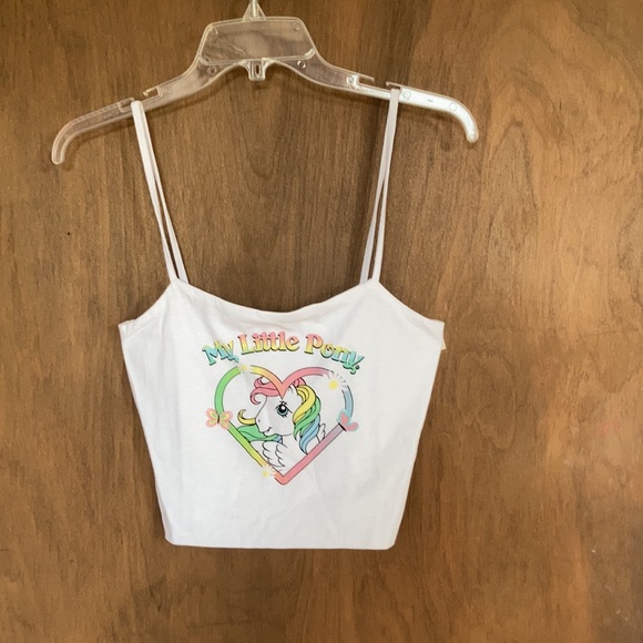 My little pony white crop top summer casual sleeveless retro size L juniors - Picture 11 of 16